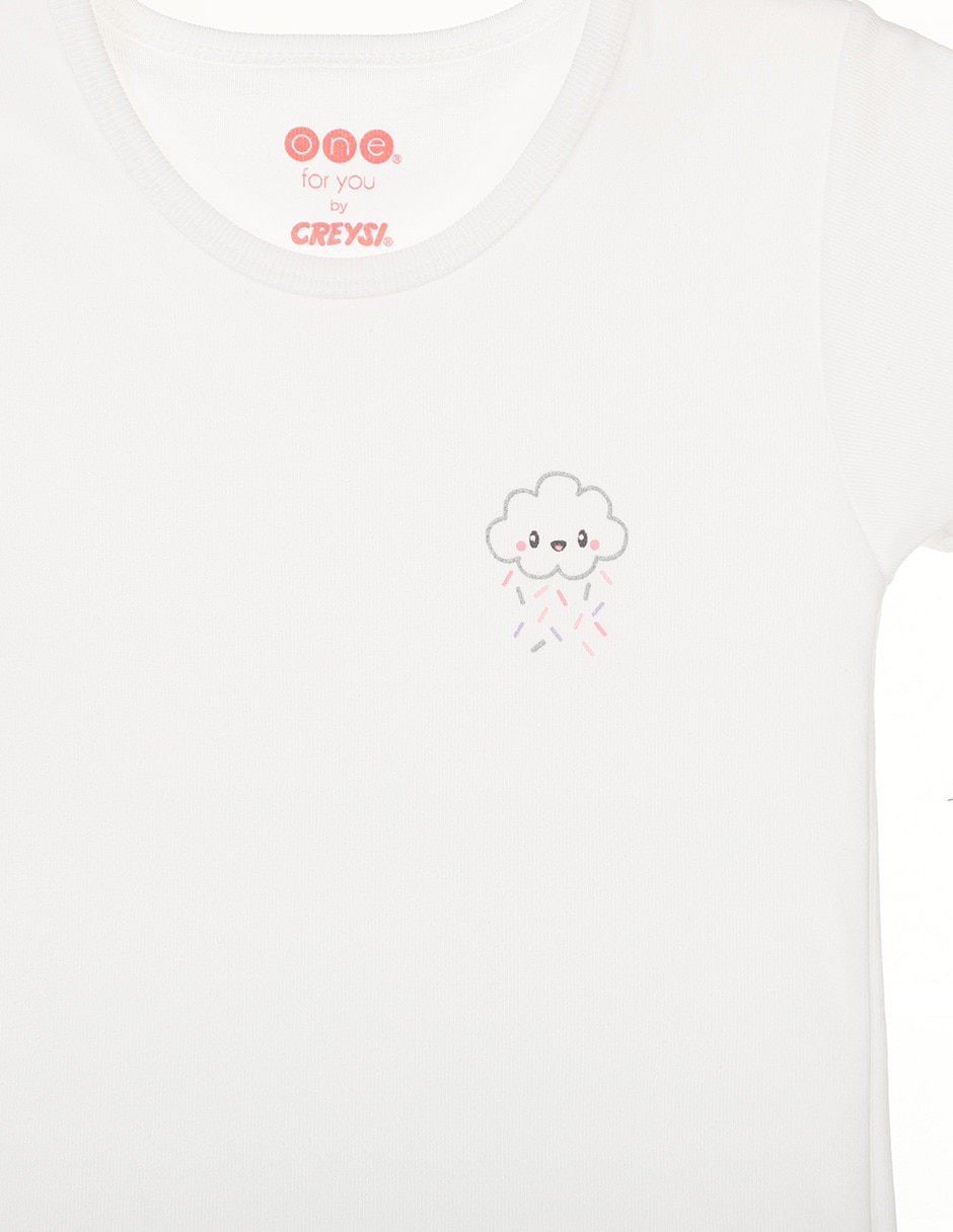 Camiseta cuello redondo para niña