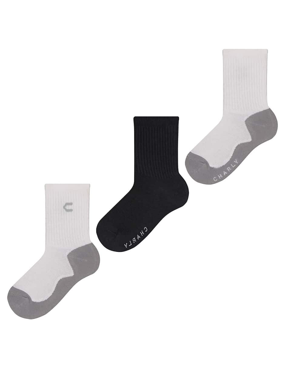 Set calceta de algodón para niño 3 pares Set calceta de algodón para niño 3 pares