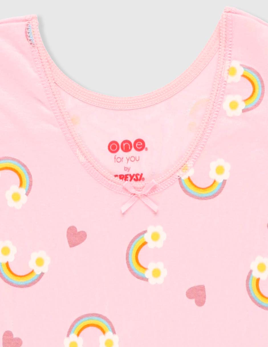 Set camiseta cuello redondo para niña