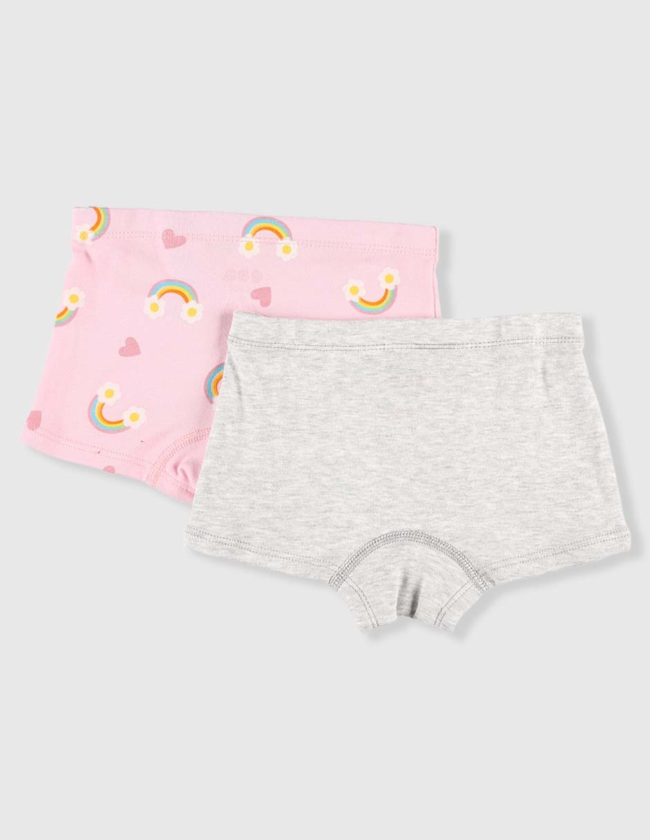 Set bóxer de algodón para niña