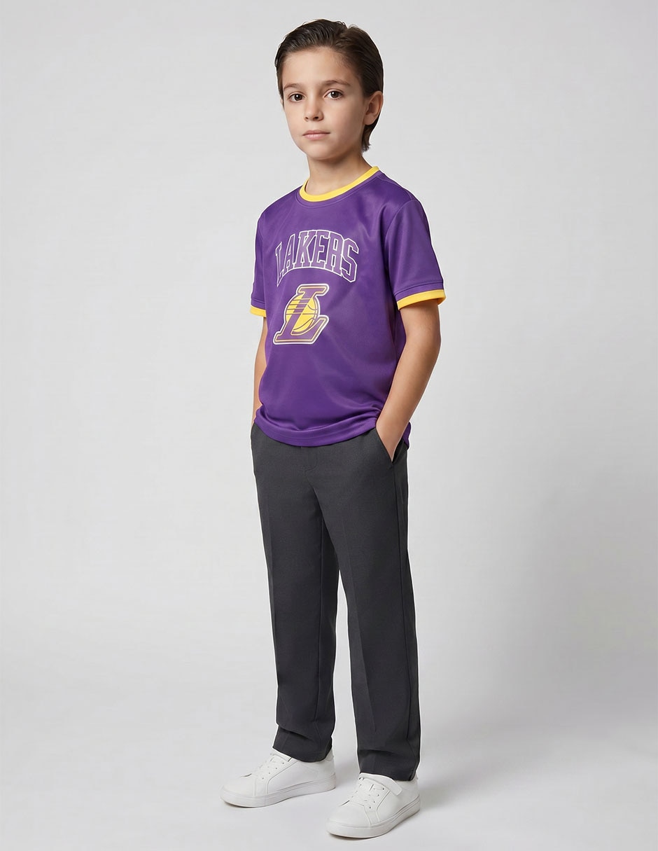 Jersey de Los Angeles Lakers de manga corta NBA para niño